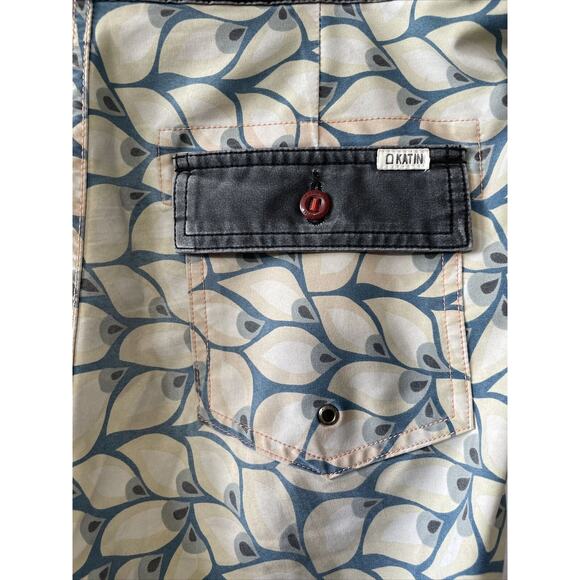 Katin USA Surf Co. Board Shorts Mens Size 32 Surfing Swim Trunks Gray Blue - Picture 8 of 13